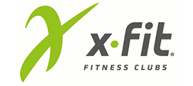 логотип фитнес-клуб x-fit